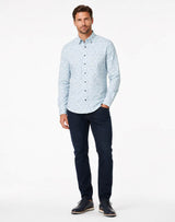 Casa Moda Long Sleeve Casual Fit Shirt Petrol Blue Print Northern