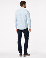 Casa Moda Long Sleeve Casual Fit Shirt Petrol Blue Print Northern
