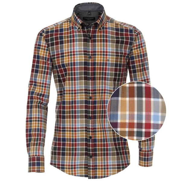 Casa Moda Long Sleeve Check Shirt Multi Casual Fit