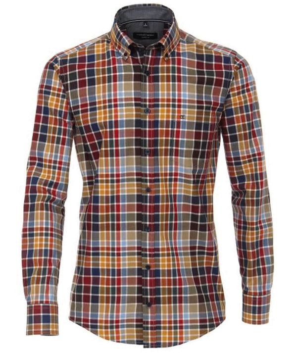 Casa Moda Long Sleeve Check Shirt Multi Casual Fit.