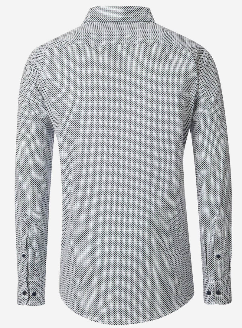 Casa Moda Long Sleeve Shirt Comfort Fit Diamond Print Petrol Northern