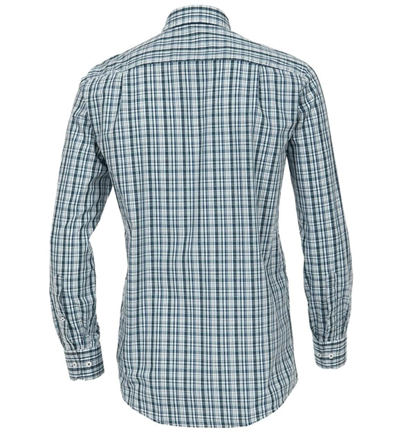 Casa Moda Long Sleeve Shirt Comfort Fit- Navy/Green Check - 