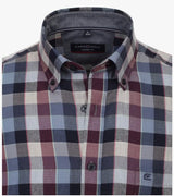 Casa Moda LS Check Shirt Casual Fit 444197500/400 Navy/Burgundy