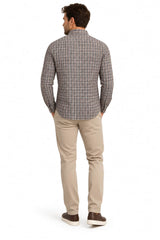 Casa Moda LS Shirt Casual Fit Brown Check Northern Ireland Belfast