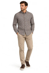 Casa Moda LS Shirt Casual Fit Brown Check Northern Ireland Belfast