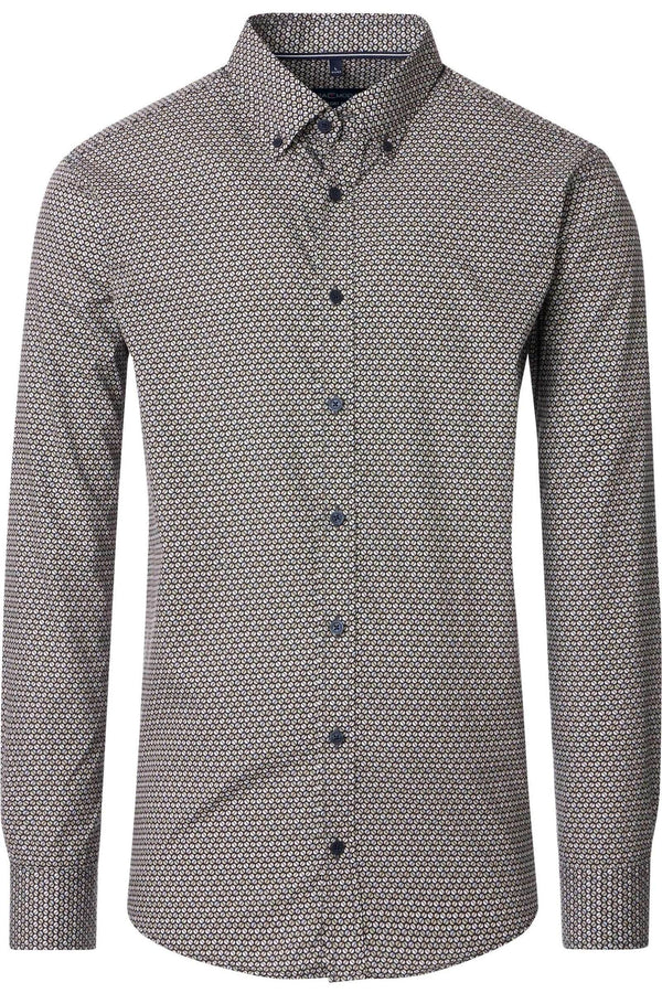 Casa Moda LS Shirt Comfort Fit Beige/Green/Blue Northern Ireland