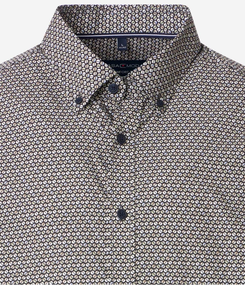 Casa Moda LS Shirt Comfort Fit Beige/Green/Blue Northern Ireland