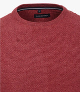 Casa Moda Men’s Casual Fit Crew Neck Sweater Mid Red Northern