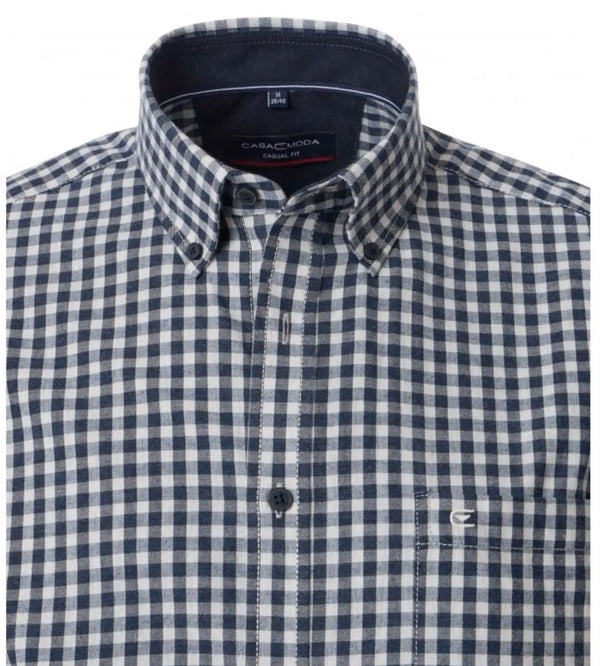 Casa Moda Mens Casual Fit LS Gingham Shirt Navy Northern Ireland