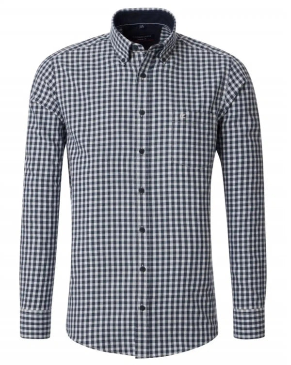 Casa Moda Mens Casual Fit LS Gingham Shirt Navy Northern Ireland