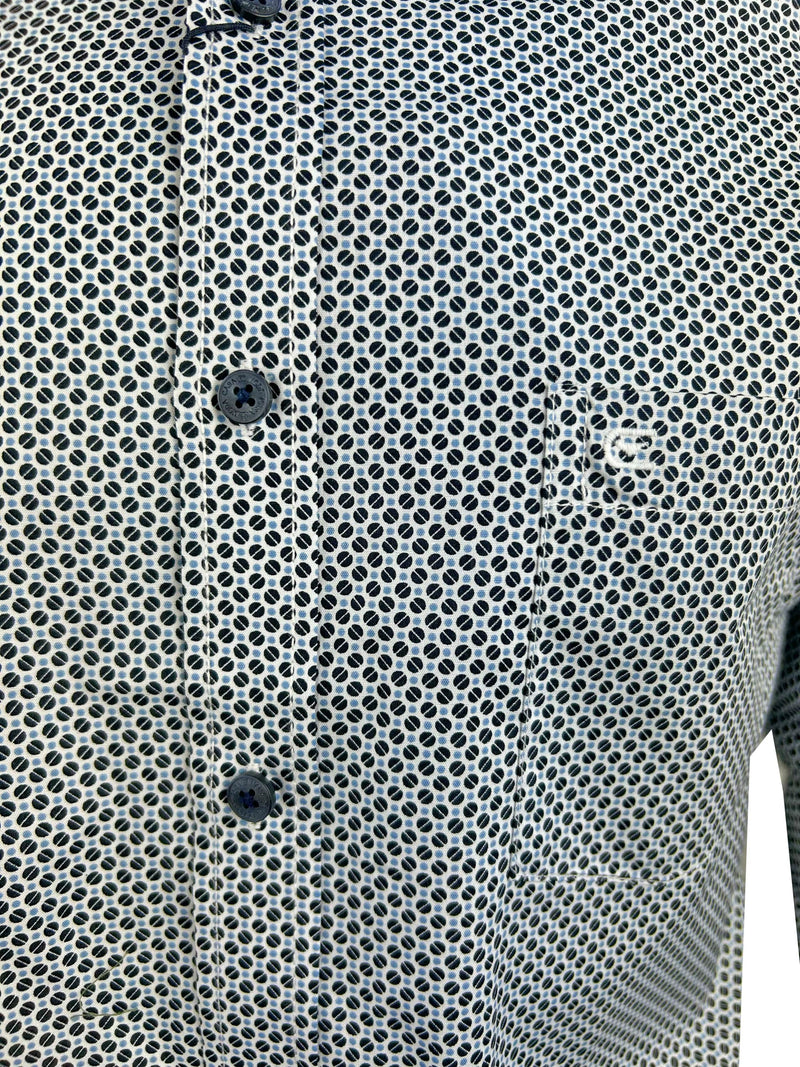 Casa Moda Mens Comfort Fit LS Shirt Circle Print Navy Northern