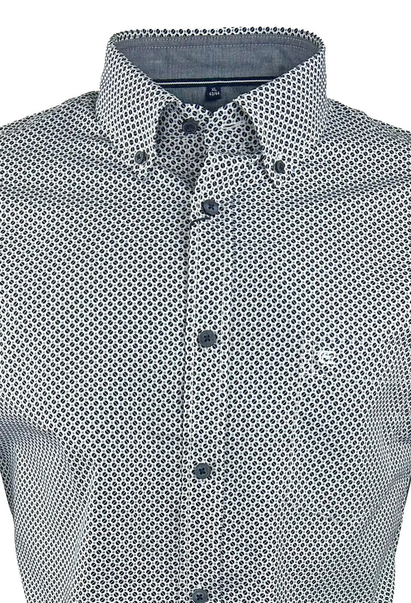 Casa Moda Mens Comfort Fit LS Shirt Circle Print Navy Northern