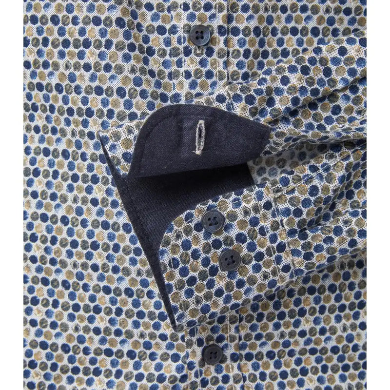 Casa Moda Mens Comfort Fit Shirt Blue Circle Print Northern Ireland