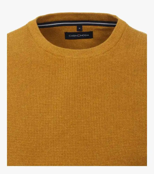 Casa Moda Men’s Crew Neck Pullover Sweater Lemon Curry Ballynahinch