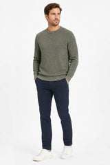 Casa Moda Mens Crew Neck Sweater Four Leaf Clover Green Northern