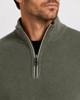 Casa Moda Mens Half Zip Jumper Four Lead Clover Green Northern