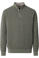 Casa Moda Mens Half Zip Jumper Four Lead Clover Green Northern