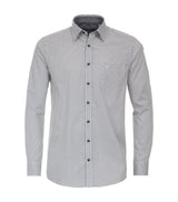 Casa Moda Men’s Long Sleeve Patterned Shirt Comfort Fit Blue/Yellow