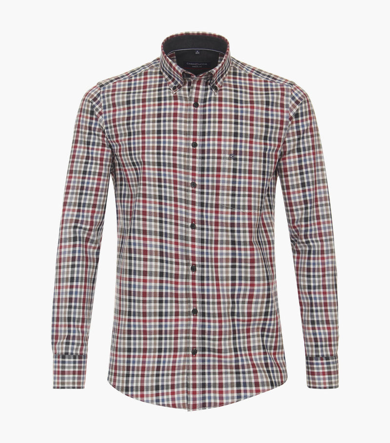 Casa Moda Men’s LS Check Shirt Casual Fit 434113500/400 Blue/Green