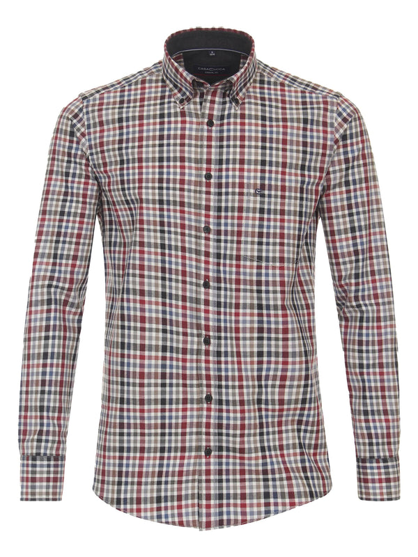 Casa Moda Men’s LS Check Shirt Casual Fit 434113500/400 Blue/Green