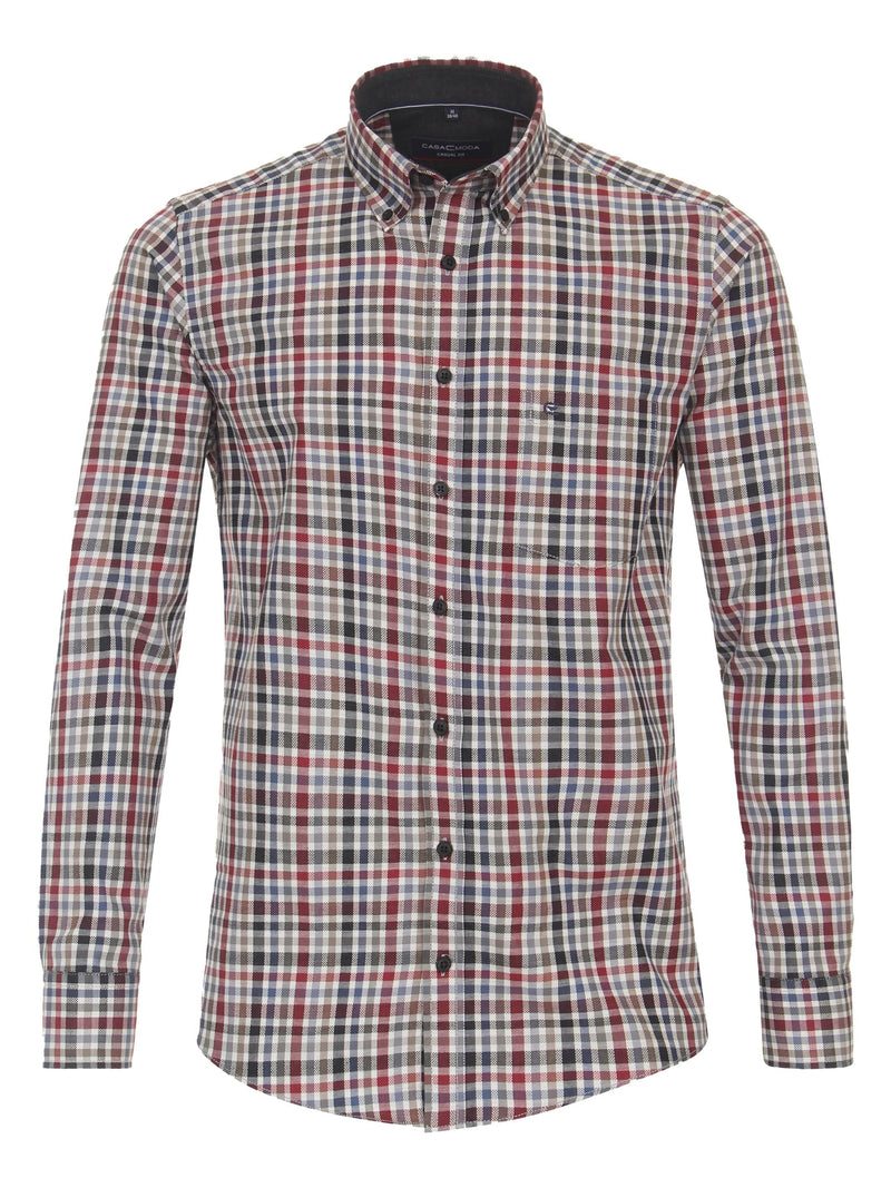 Casa Moda Men’s LS Check Shirt Casual Fit 434113500/400 Blue/Green