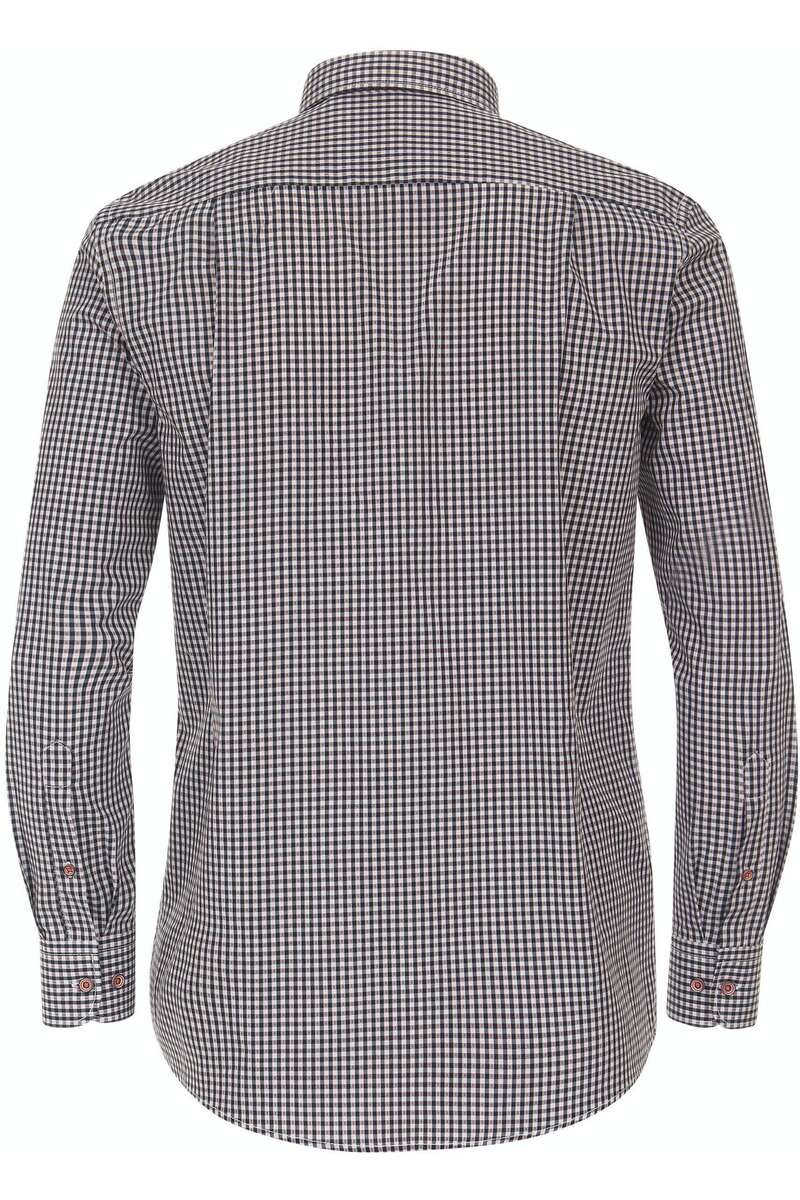 Casa Moda Men’s Long Sleeve Gingham Shirt Comfort Fit Navy/Orange