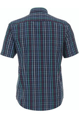Casa Moda Men’s Short Sleeve Check Shirt Casual Fit Blue Ballynahinch