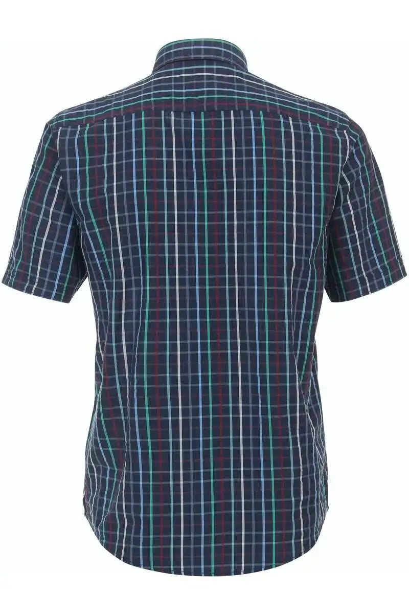 Casa Moda Men’s Short Sleeve Check Shirt Casual Fit Blue Ballynahinch