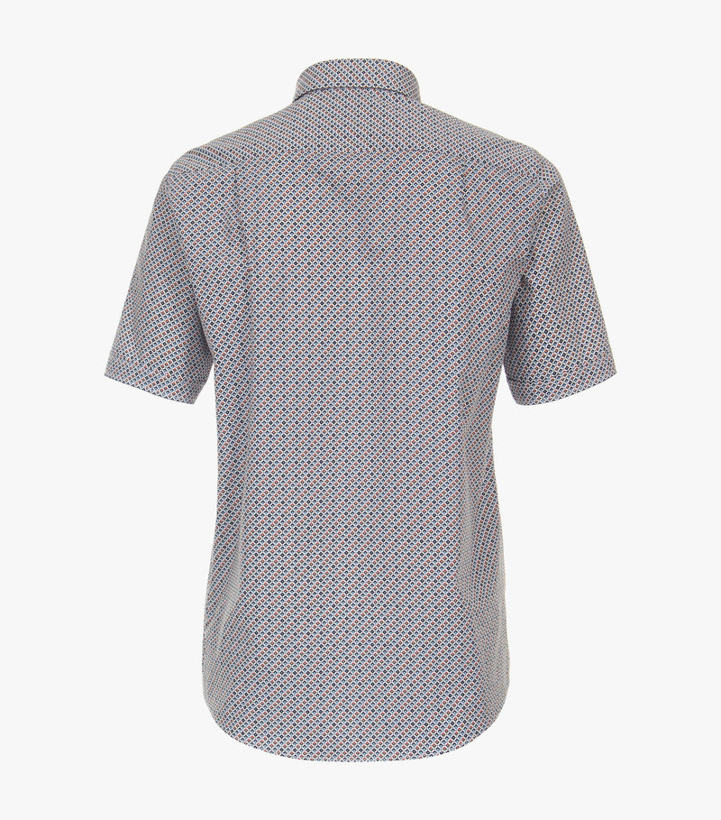 Casa Moda Men’s Short Sleeve Shirt Comfort Fit Navy/Orange