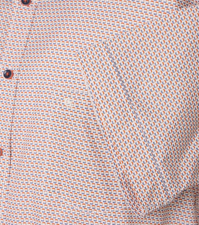 Casa Moda Mens Short Sleeve Shirt Comfort Fit Red/Blue Northern