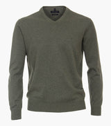 Casa Moda Mens V-Neck Sweater 004430/325 Olive Green Ballynahinch