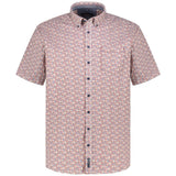 Casa Moda Short Sleeve Shirt Casual Fit Circular Print Red Northern
