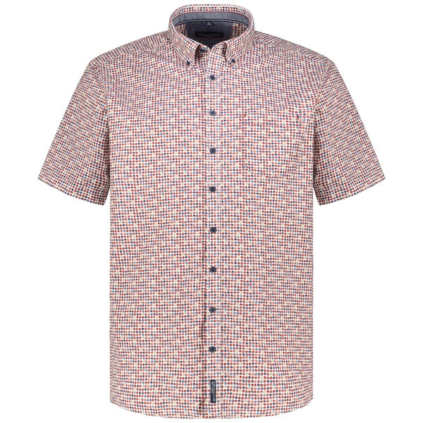 Casa Moda Short Sleeve Shirt Casual Fit Circular Print Red Northern