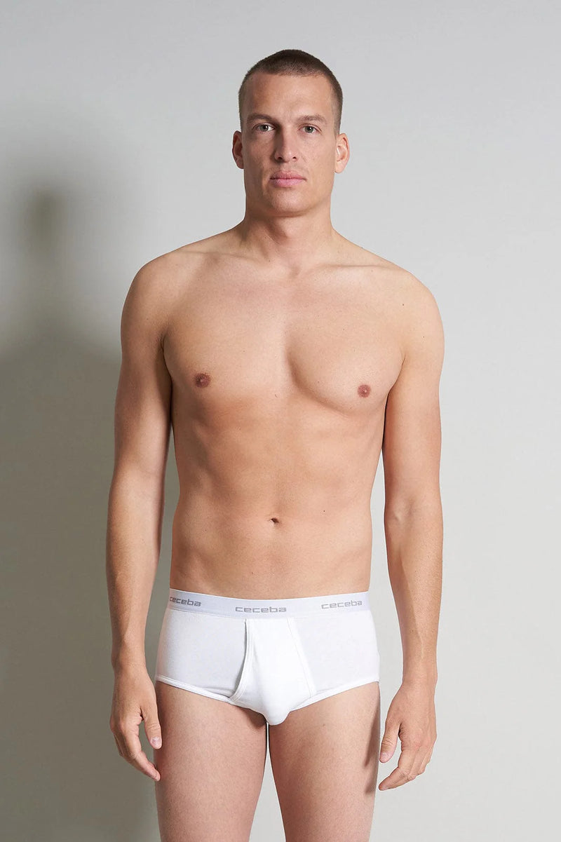 Ceceba Mens Y-Front Briefs 2 Pack White