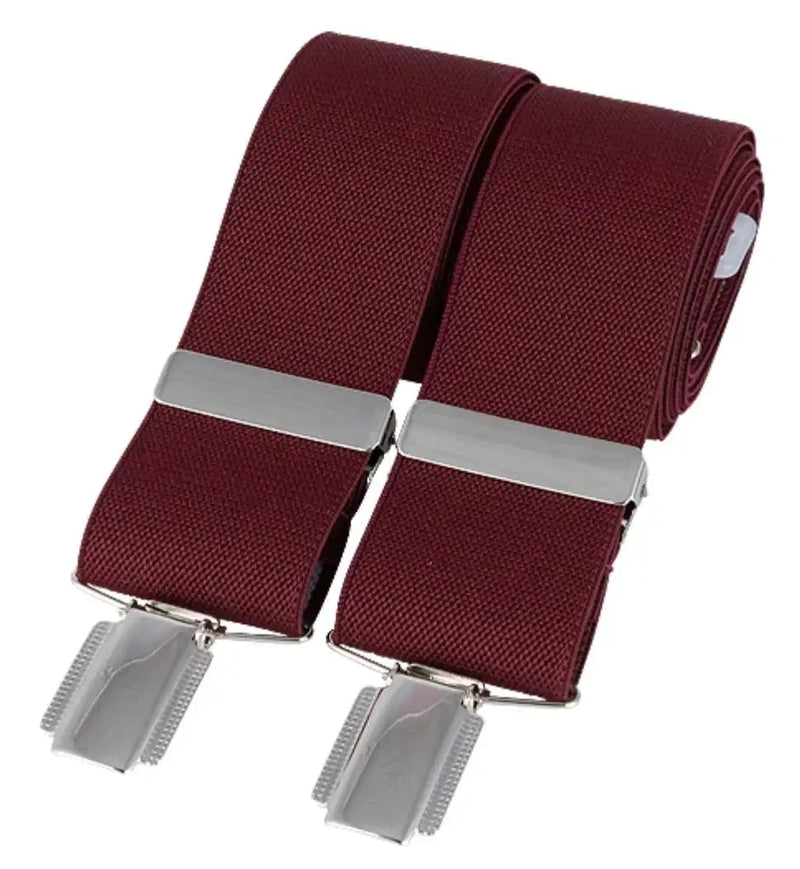 Dalaco Burgundy plain 35mm silver clip braces Ballynahinch Northern