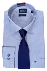 Daniel Graham Mens Formal Shirt & Tie Set Blue Northern Ireland