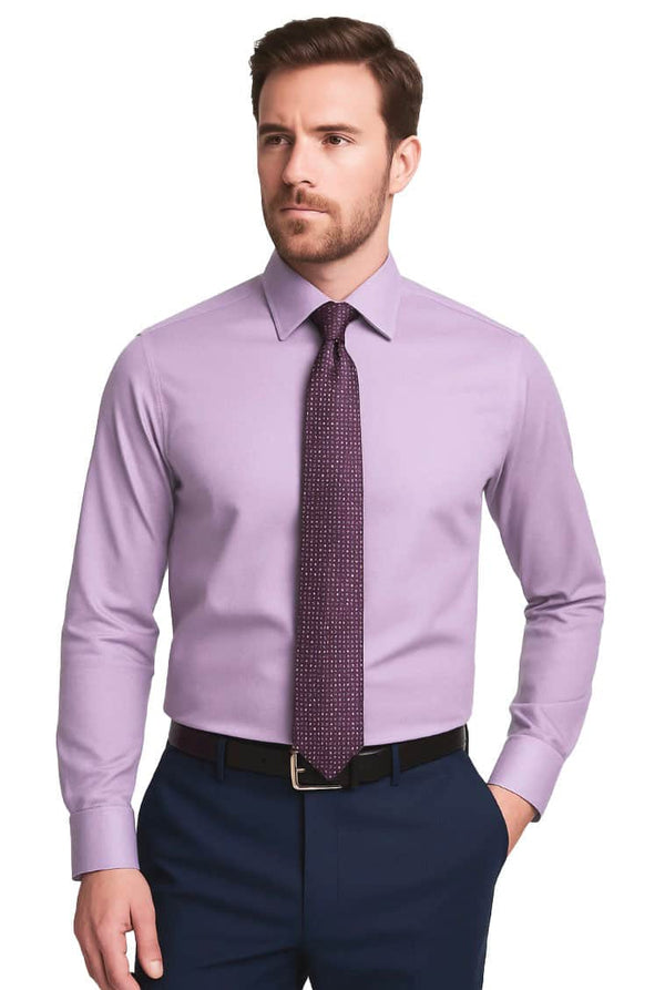 Daniel Graham Mens Formal Shirt & Tie Set Lilac Northern Ireland