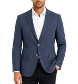 Daniel Grahame Damon Men’s Tapered Fit Jacket Blue Herringbone