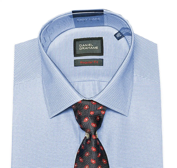 Daniel Grahame Gordon Shirt & Tie Set Regular Fit 15011T-23 Blue
