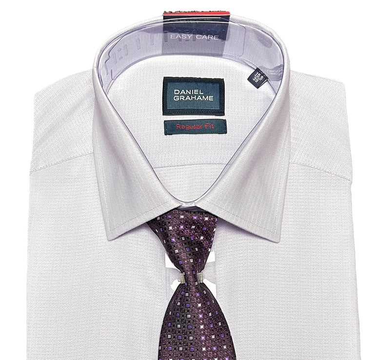 Daniel Grahame Gordon Shirt & Tie Set Regular Fit 15014T-71 Lilac