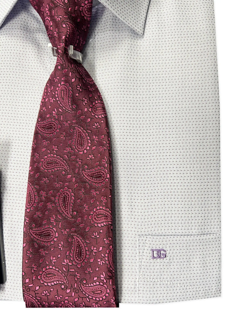 Daniel Grahame Gordon Shirt & Tie Set Regular Fit 15676T-62 Pink