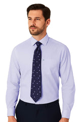 Daniel Grahame Mens Formal Shirt & Tie Set Thin Pinstripe Lilac