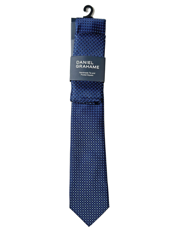 Daniel Grahame Mens Tie & Pocket Square Set TP2222-27 Navy