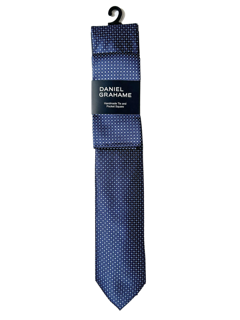 Daniel Grahame Mens Tie & Pocket Square Set TP2956-27 Navy