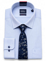 Daniel Grahame Shirt & Tie Set Blue Pinstripe Northern Ireland Belfast