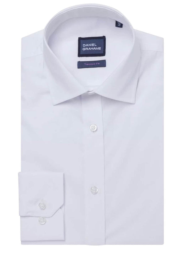 Daniel Grahame Tapered Fit White Dress Shirt Northern Ireland Belfast