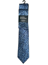 Daniel Grahame Tie & Pocket Square Set Blue Floral Northern Ireland