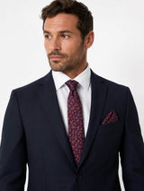 Daniel Grahame Tie & Pocket Square Set Burgundy/Blue Floral Northern