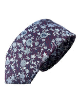 Daniel Grahame Tie & Pocket Square Set Burgundy/Navy Floral Northern