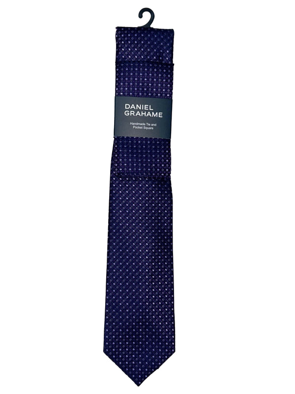 Daniel Grahame Tie & Pocket Square Set Lilac Northern Ireland Belfast
